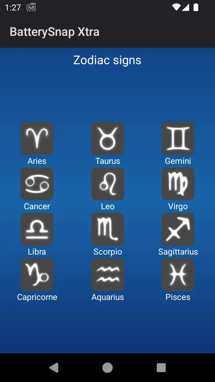 BatterySnap Xtra widget variants on Android home screen