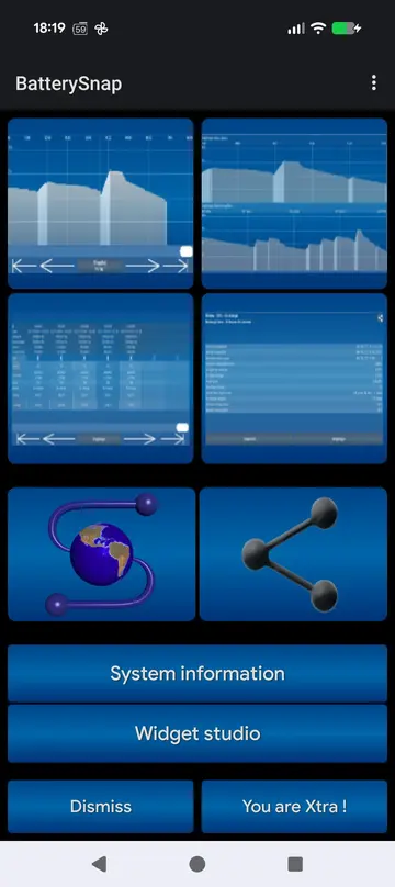 BatterySnap widget configuration on Android home screen